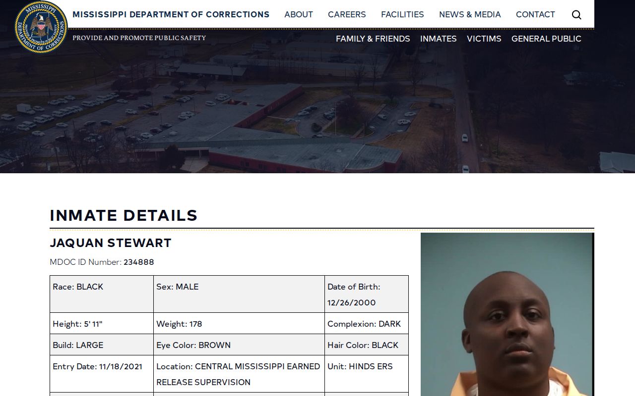 MDOC Amite County projected release date detail field